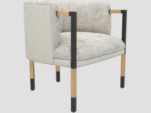 larchmont chair burnished bronze pewter by kelly wearstler 3D मॉडल