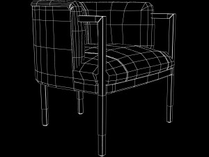 larchmont chair burnished bronze pewter by kelly wearstler Modelo 3D