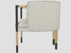 larchmont chair burnished bronze pewter by kelly wearstler Modelo 3D