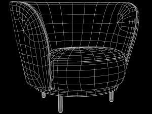 dandy armchair by massproductions 3D Модель