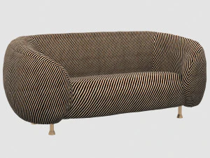 lucien kanepe eğik abanoz kelly Wearstler 3D Model