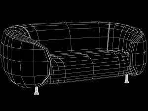 lucien sofa oblique ebony kelly wearstler 3D-Modell