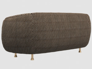 lucien sofa oblique ebony kelly wearstler 3D-Modell