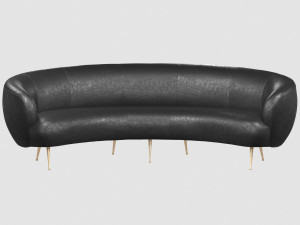 souffle banquette bubbly black by kelly wearstler 3D 모델
