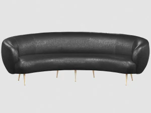 souffle banquette bubbly black by kelly wearstler 3D Model