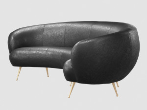souffle banquette bubbly black by kelly wearstler 3D 모델