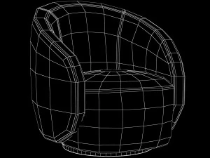 wetherly swivel chair stroke fabric in shell onyx kelly wearstler 3D Model