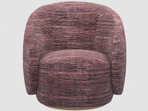 wetherly swivel chair stroke fabric in shell onyx kelly wearstler 3D Model