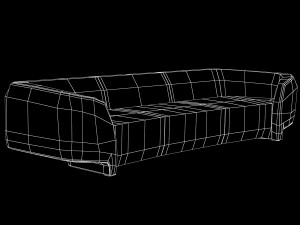 vincenzo de cotiis dc1626a sofa black 3D Modell