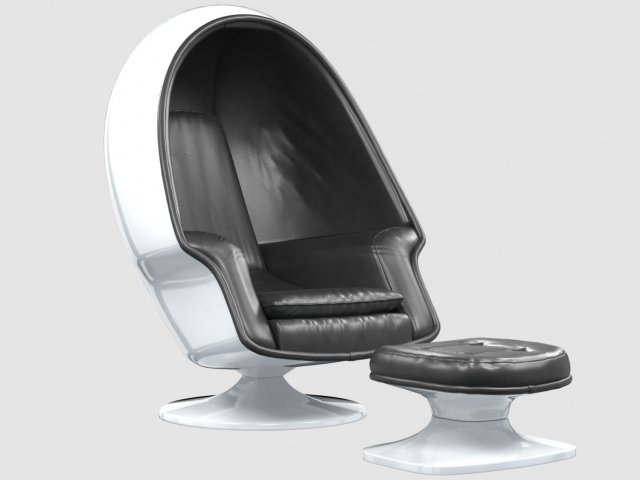 alpha chamber egg chair and ottoman lee west Model 3D .c4d .max .obj .3ds .fbx .stl .blend 