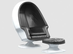alpha chamber egg chair and ottoman lee west 3D Model