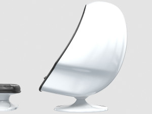 alpha chamber egg chair and ottoman lee west Model 3D