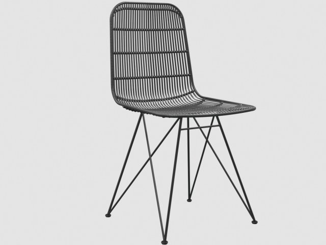 darling rattan chair all black by bloomingville 3Dモデル .c4d .max .obj .3ds .fbx .stl .blend