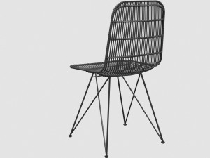 darling rattan chair all black by bloomingville 3Dモデル
