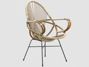 diamond rattan armchair wend studio 3D 모델