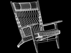 pp129 armchair by hans j wegner Modelo 3D