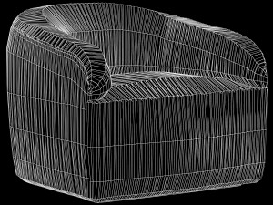 souffle club chair ruched by kelly wearstler 3D Model
