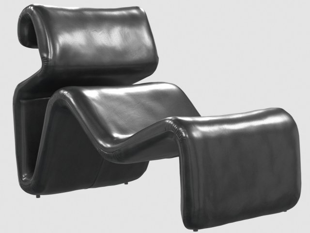 etcetera lounge chair black leather by jan ekselius 3D in 3DExport