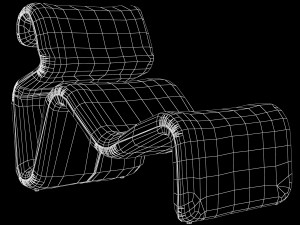 etcetera lounge chair black leather by jan ekselius 3D Model