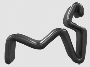 etcetera lounge chair black leather by jan ekselius 3D Model