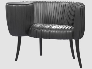 souffle cocktail chair onyx ruched leather kelly wearstler Modèle 3D