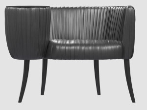 souffle cocktail chair onyx ruched leather kelly wearstler 3D Model