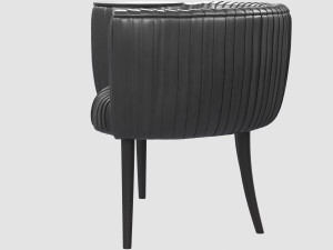 souffle cocktail chair onyx ruched leather kelly wearstler 3D Model