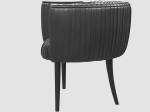 souffle cocktail chair onyx ruched leather kelly wearstler 3D Model