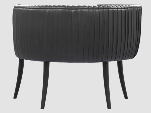 souffle cocktail chair onyx ruched leather kelly wearstler 3D Model
