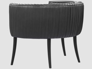 souffle cocktail chair onyx ruched leather kelly wearstler 3D Model