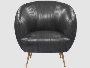 souffle chair ruched leather onyx by kelly wearstler collection 3D 모델