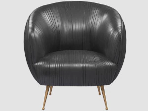 souffle chair ruched leather onyx by kelly wearstler collection 3D Model