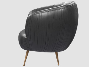 souffle chair ruched leather onyx by kelly wearstler collection 3D 모델