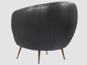 souffle chair ruched leather onyx by kelly wearstler collection 3D 모델