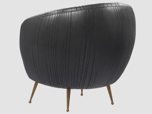 souffle chair ruched leather onyx by kelly wearstler collection 3D Model