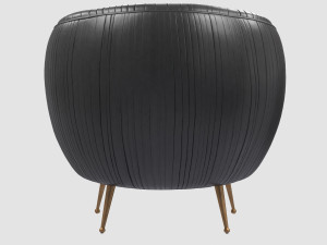souffle chair ruched leather onyx by kelly wearstler collection 3D 모델