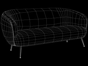 souffle chair ruched leather onyx by kelly wearstler collection 3D Model