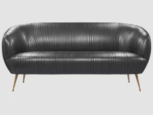souffle chair ruched leather onyx by kelly wearstler collection 3D Model