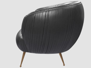 souffle chair ruched leather onyx by kelly wearstler collection 3D 모델