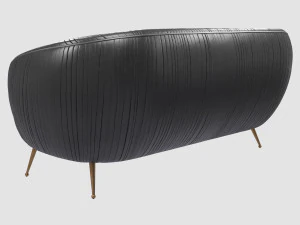 souffle chair ruched leather onyx by kelly wearstler collection 3D Model
