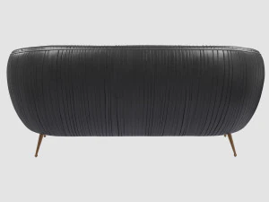 souffle chair ruched leather onyx by kelly wearstler collection 3D Model