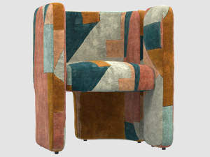 fairfax chair apricot by kelly wearstler Modelo 3D