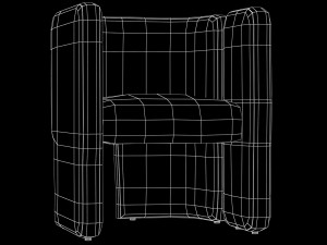 fairfax chair apricot by kelly wearstler 3D 모델