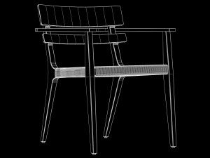 paralel dining armchair point1920 3Dモデル