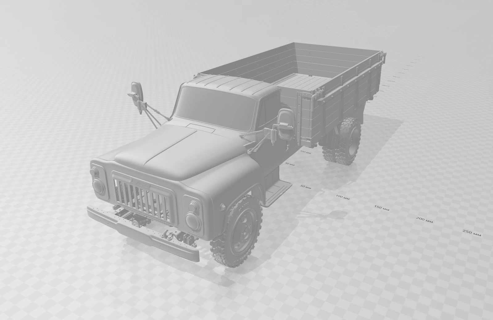 GAZ 53 truck 3D Print Model .c4d .max .obj .3ds .fbx .stl .blend 