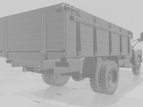 GAZ 53 truck Modèles 3D en vedette