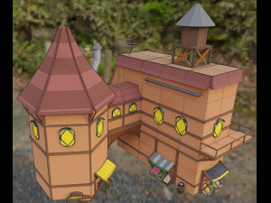 house with tower 3d 3D-Modell