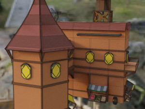 house with tower 3d 3D-Modell