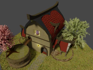 काल्पनिक घर आधुनिक 3D मॉडल