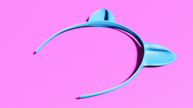 headband cat ears 3D-printmodel .c4d .max .obj .3ds .fbx .stl .blend 